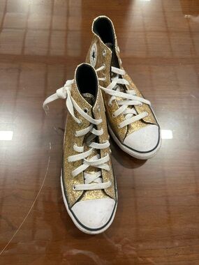 Converse Gold High-Top Sneakers with White Accents
